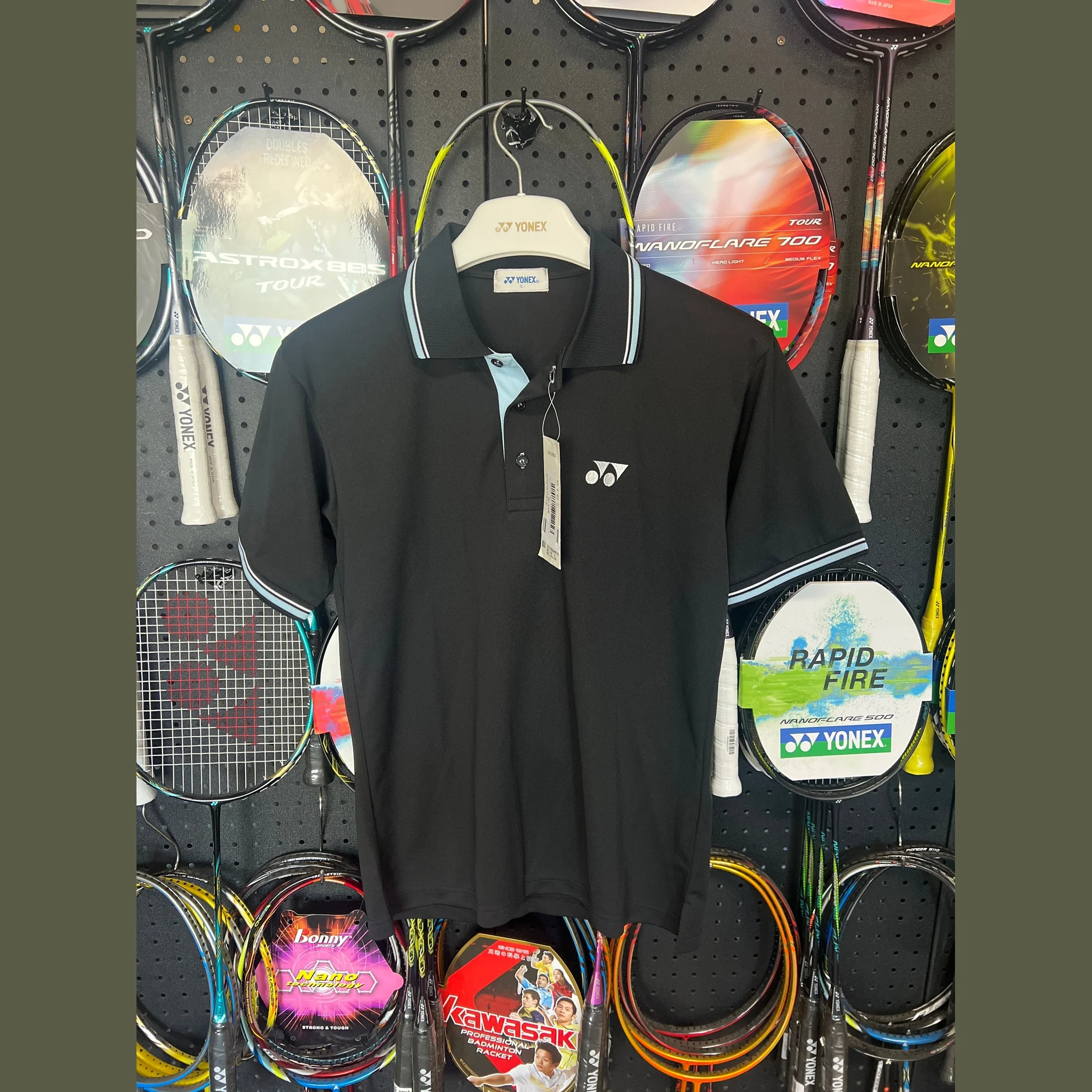 YONEX Badminton Sport Practice Polo T-Shirt Black 10034