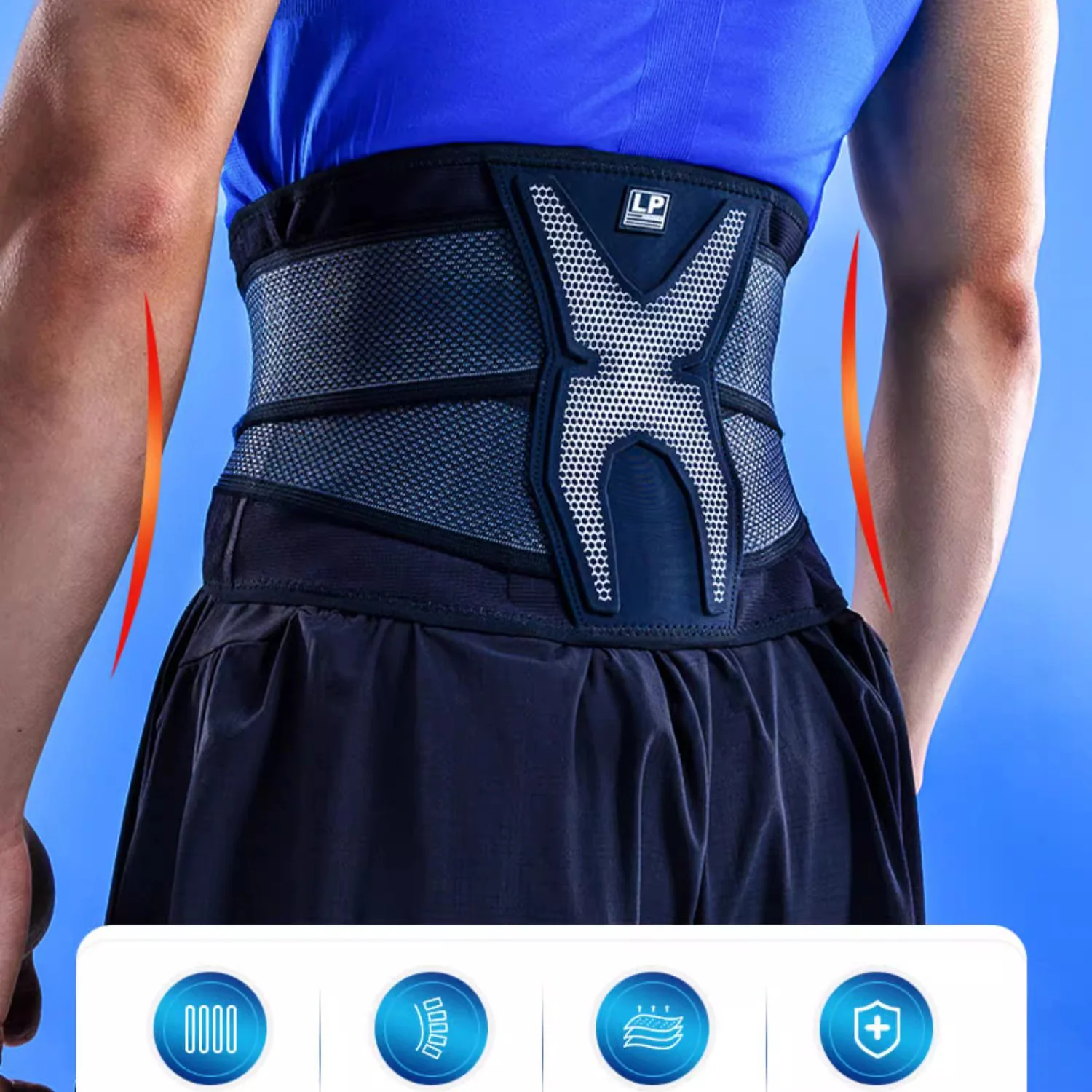 LP Back Support 1503CK – Adjustable Lumbar Brace with Dual-Strap Design - Image 4