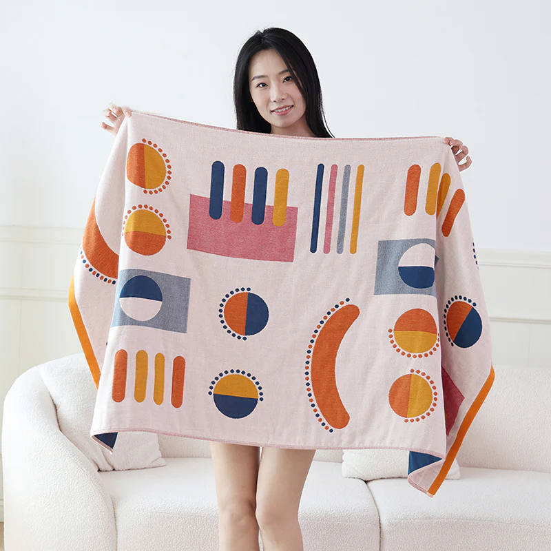 Pure Cotton Bath Towel – 4-Layer, Absorbent, Lint-Free, All-Cotton Household Bath Wrap - Image 2