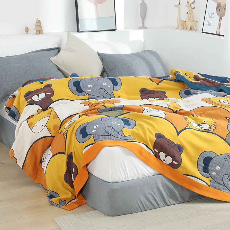 Six Layer Gauze Cotton Quilt – 100% Cotton, Soft, Breathable, Nap & Bed Cover - Image 2