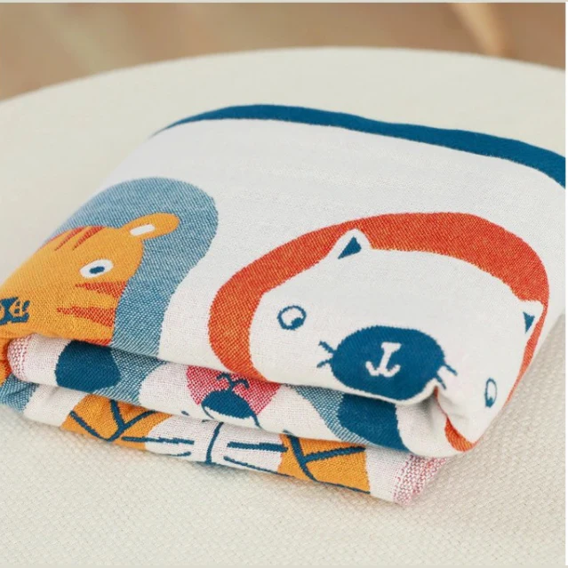 Four-Layer Cotton Gauze Towel Blanket – 100% Cotton, Soft, Lightweight, Summer Throw for Adults - Image 6
