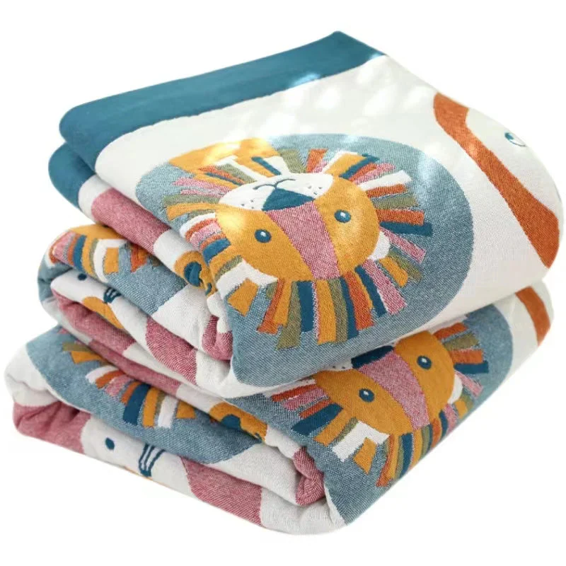Four-Layer Cotton Gauze Towel Blanket – 100% Cotton, Soft, Lightweight, Summer Throw for Adults - Image 7