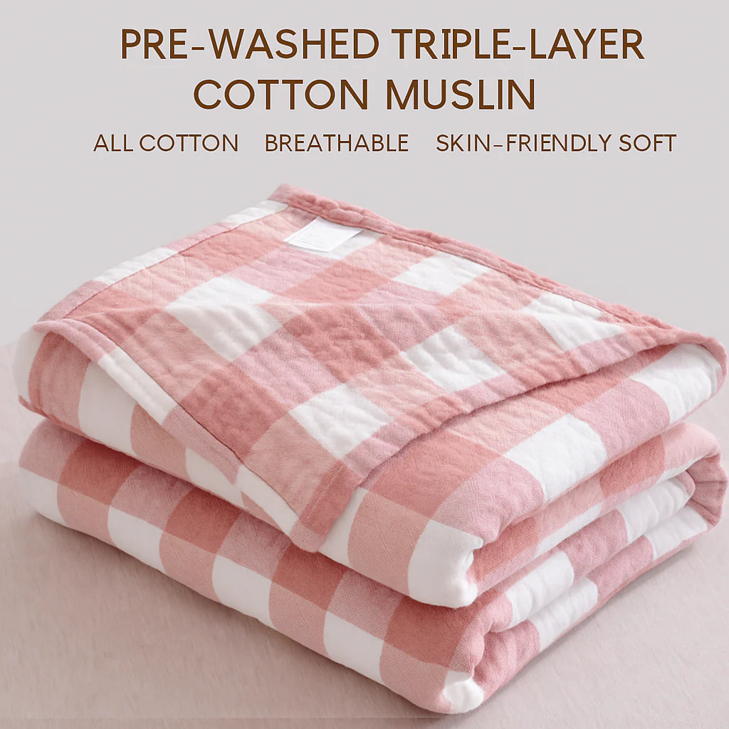 Gauze Blanket - Pure Cotton Towel Quilt Sofa Blanket Office Nap Blanket - Image 2