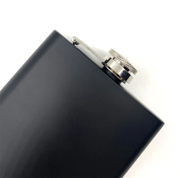 8 oz Black Enamel Stainless Steel Hip Flask - Portable Outdoor Whiskey Flask for Camping & Travel (Wholesale)
