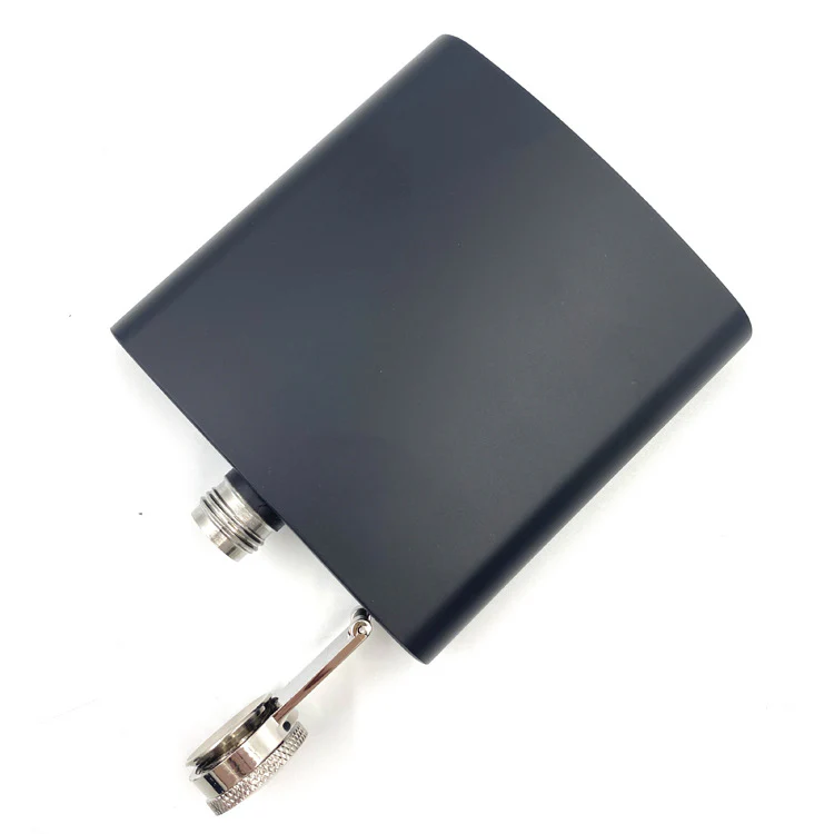8 oz Black Enamel Stainless Steel Hip Flask - Portable Outdoor Whiskey Flask for Camping & Travel (Wholesale) - Image 3