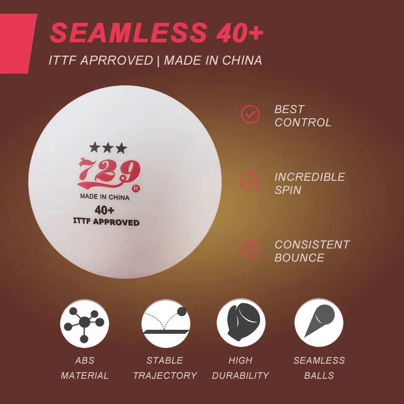 729 Table Tennis Balls 3 Star ITTF Approved 3 Pack - Image 3