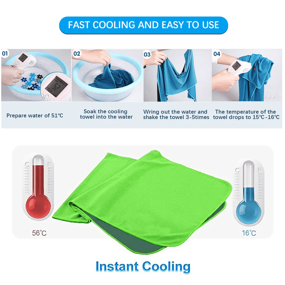 95 X 31CM Sports Cooling Towel Cold Cool Cycling Gym Outdoor Sport Towel AU - Image 3