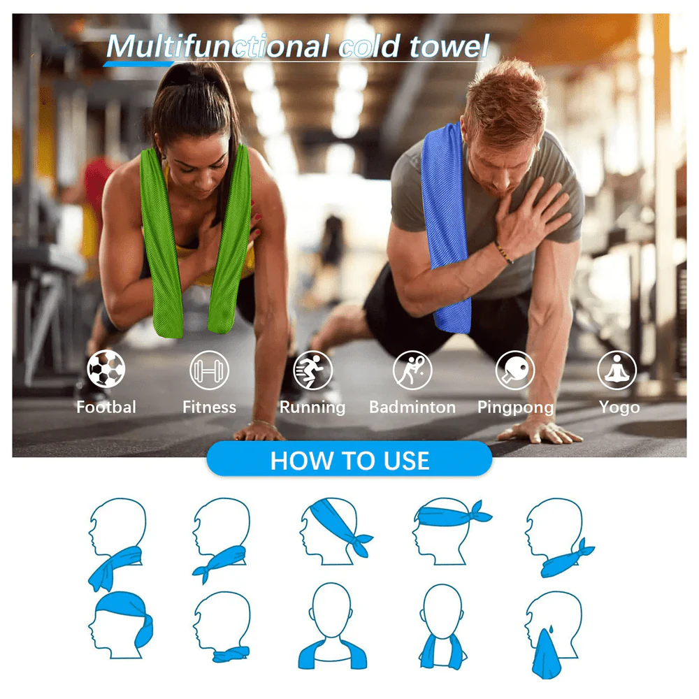 95 X 31CM Sports Cooling Towel Cold Cool Cycling Gym Outdoor Sport Towel AU - Image 6