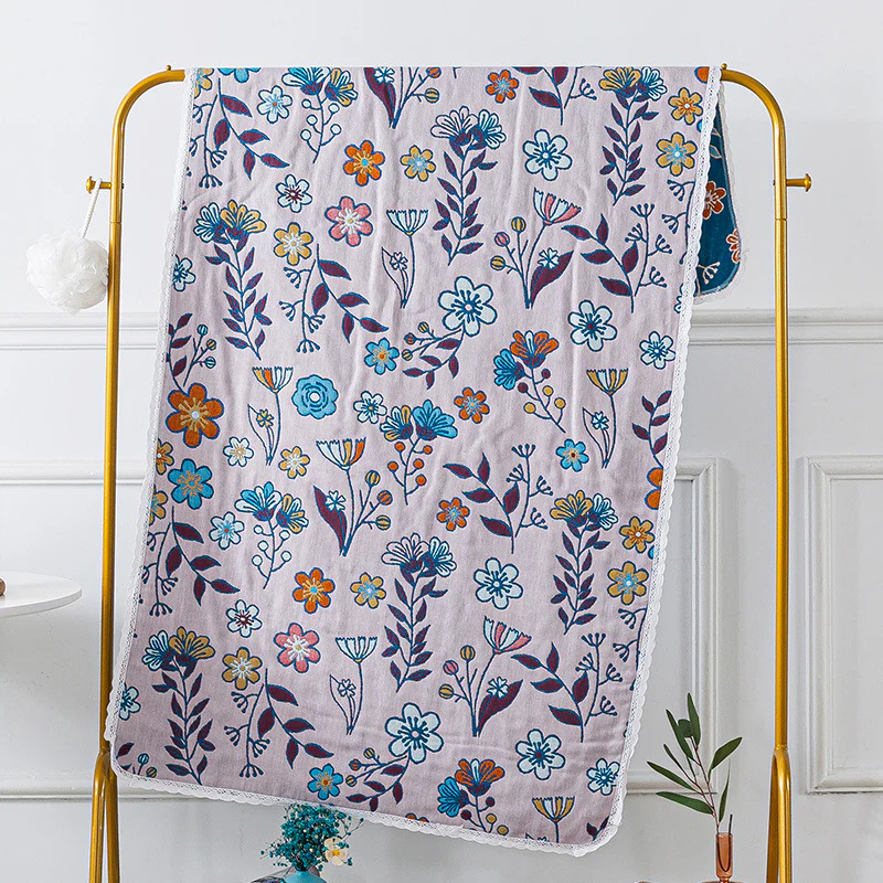 All Cotton Lace Bath Towel - Lace Gauze Women's Adult Home Pure Cotton Bath Wrap Towel Absorbs Water Quickly And Dries Quickly - Image 2