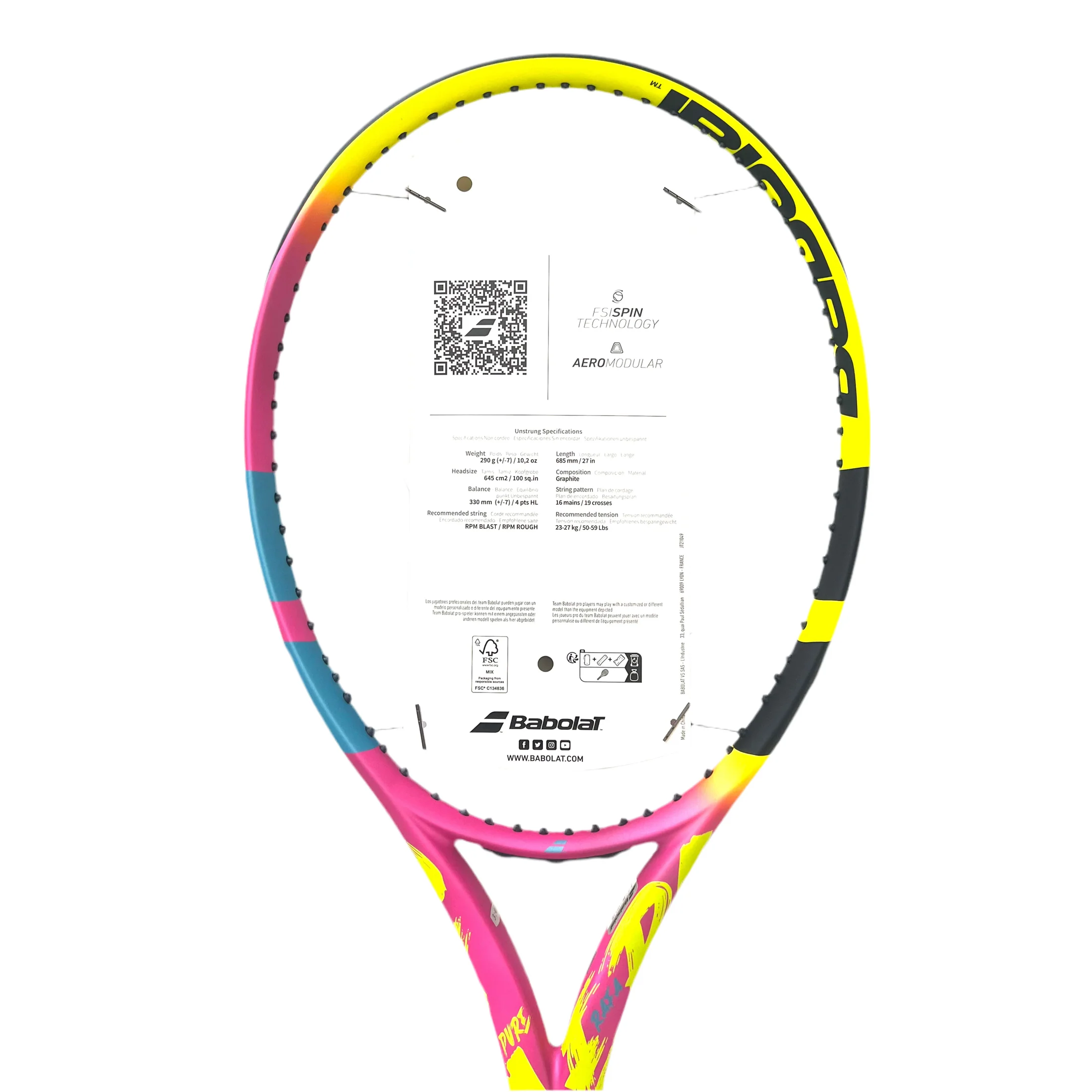 BABOLAT New 2023 Pure Aero Rafa Racquet 290G Frame Unstrung - Image 6