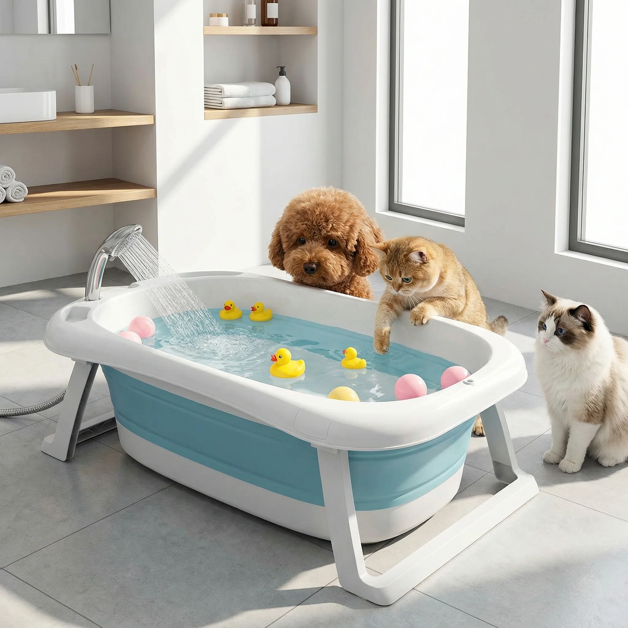 Baby Foldable Bath Tub – Thickened Large Basin for Sitting & Lying, Children Bath Bucket