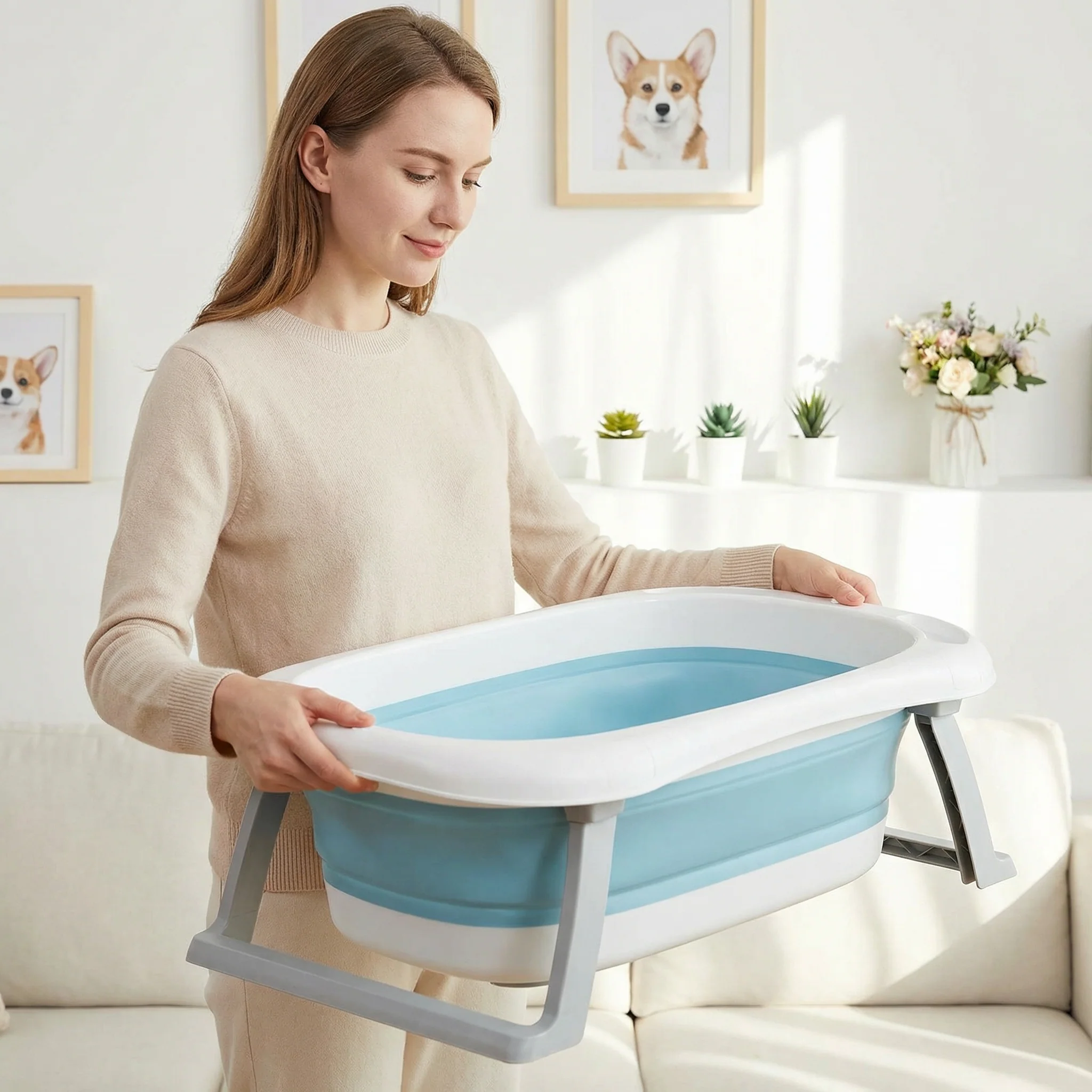 Baby Foldable Bath Tub – Thickened Large Basin for Sitting & Lying, Children Bath Bucket - Image 6