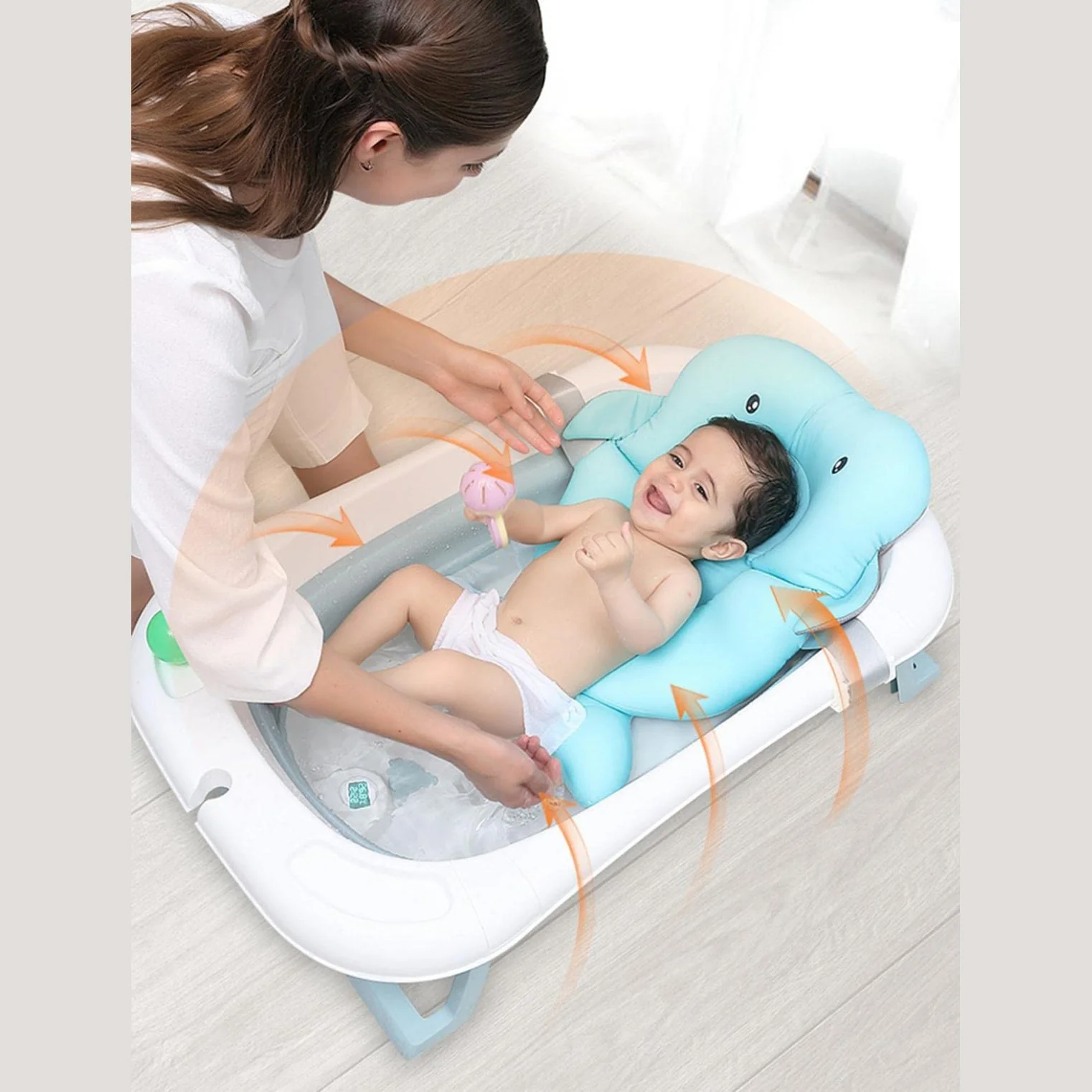 Baby Foldable Bath Tub – Thickened Large Basin for Sitting & Lying, Children Bath Bucket - Image 9