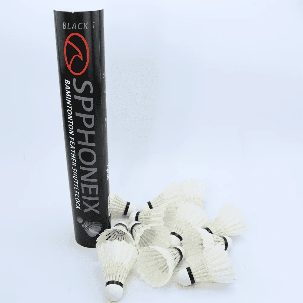 SPPHONEIX Black Badminton Shuttlecocks Goose Feather 12PCS (Tournament LEVEL) - Image 10