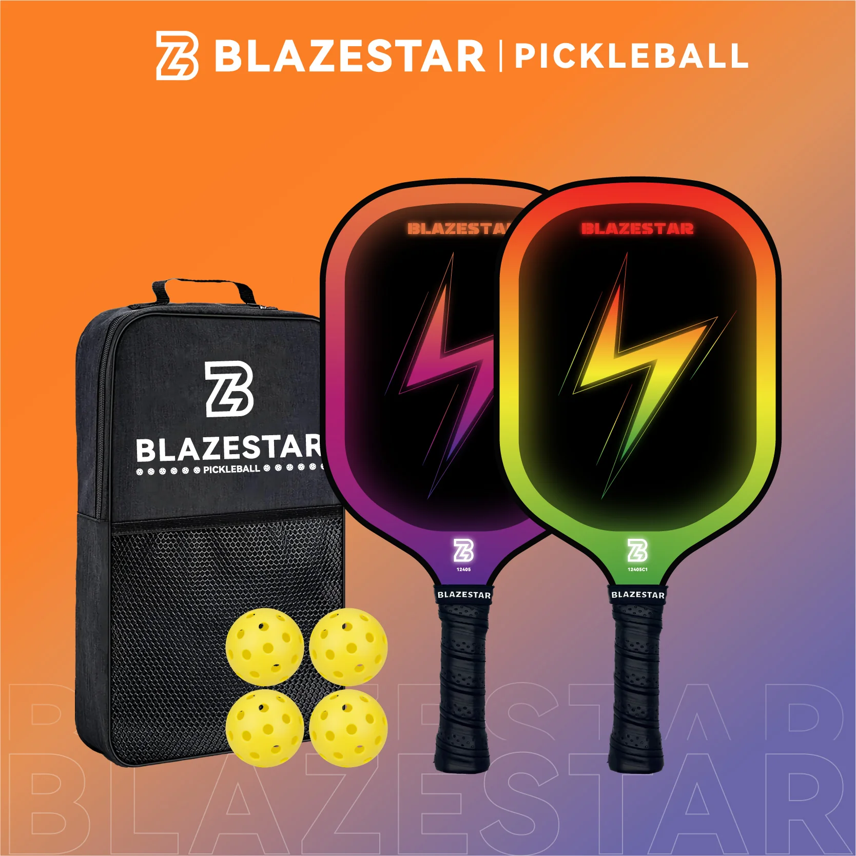 BLAZESTAR Fiberglass Pickleball Paddle Set for Beginners and Training - Image 3