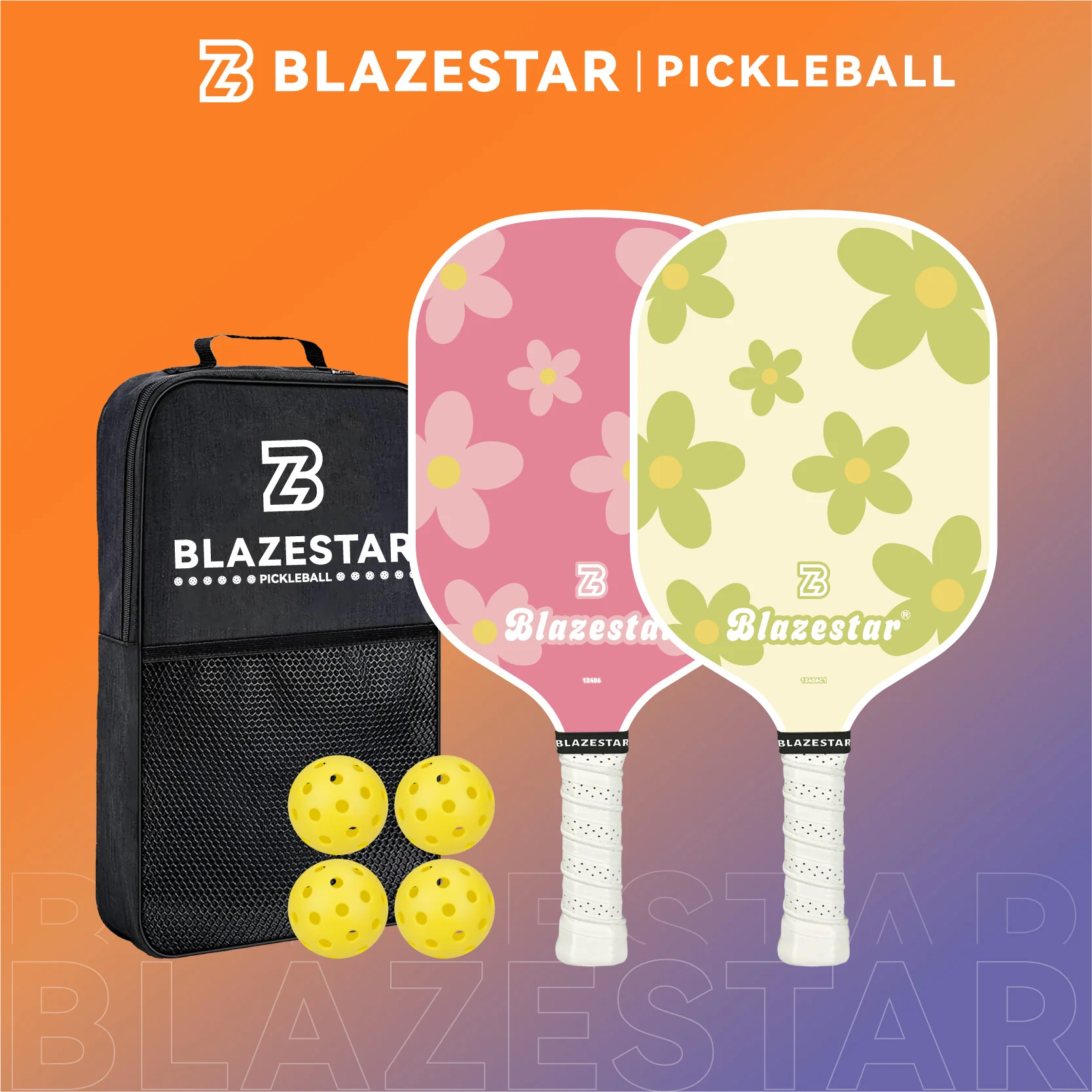 BLAZESTAR Fiberglass Pickleball Paddle Set for Beginners and Training - Image 4