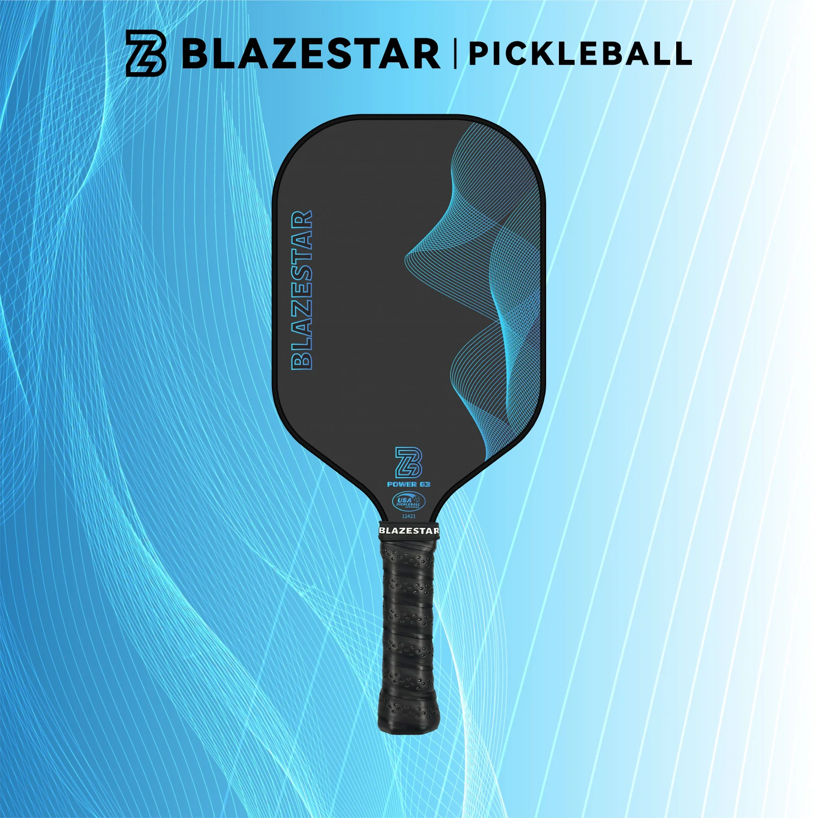 BLAZESTAR T300 Carbon Fiber Pickleball Paddle – Professional Tournament & Training Paddle - Image 6