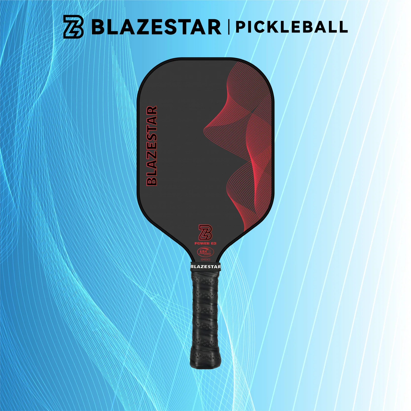 BLAZESTAR T300 Carbon Fiber Pickleball Paddle – Professional Tournament & Training Paddle - Image 7