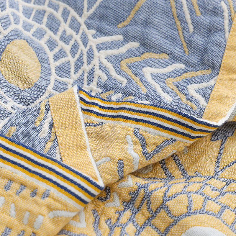Bohemian Pure Cotton Quilt - Four-Layer Gauze Towel Quilt Sofa Cushion Full Air Conditioning Thin Cover Blanket - Image 3
