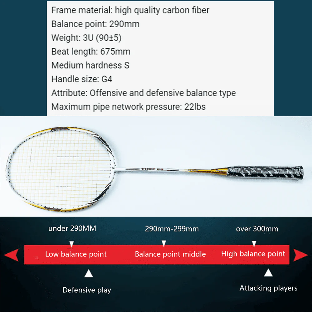 Bonny Time-08 Carbon Badminton Rackets - Image 4