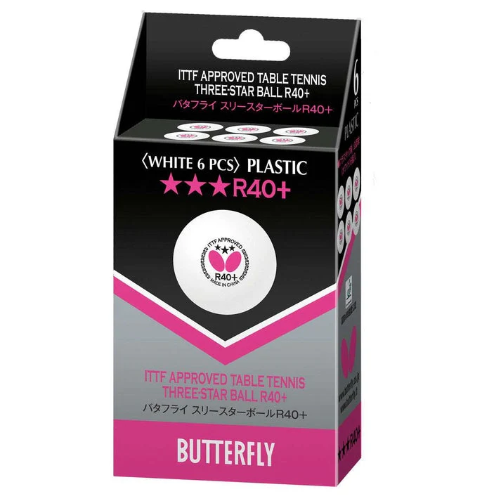 Butterfly 3 Star Table Tennis Balls R40+ White - Image 3