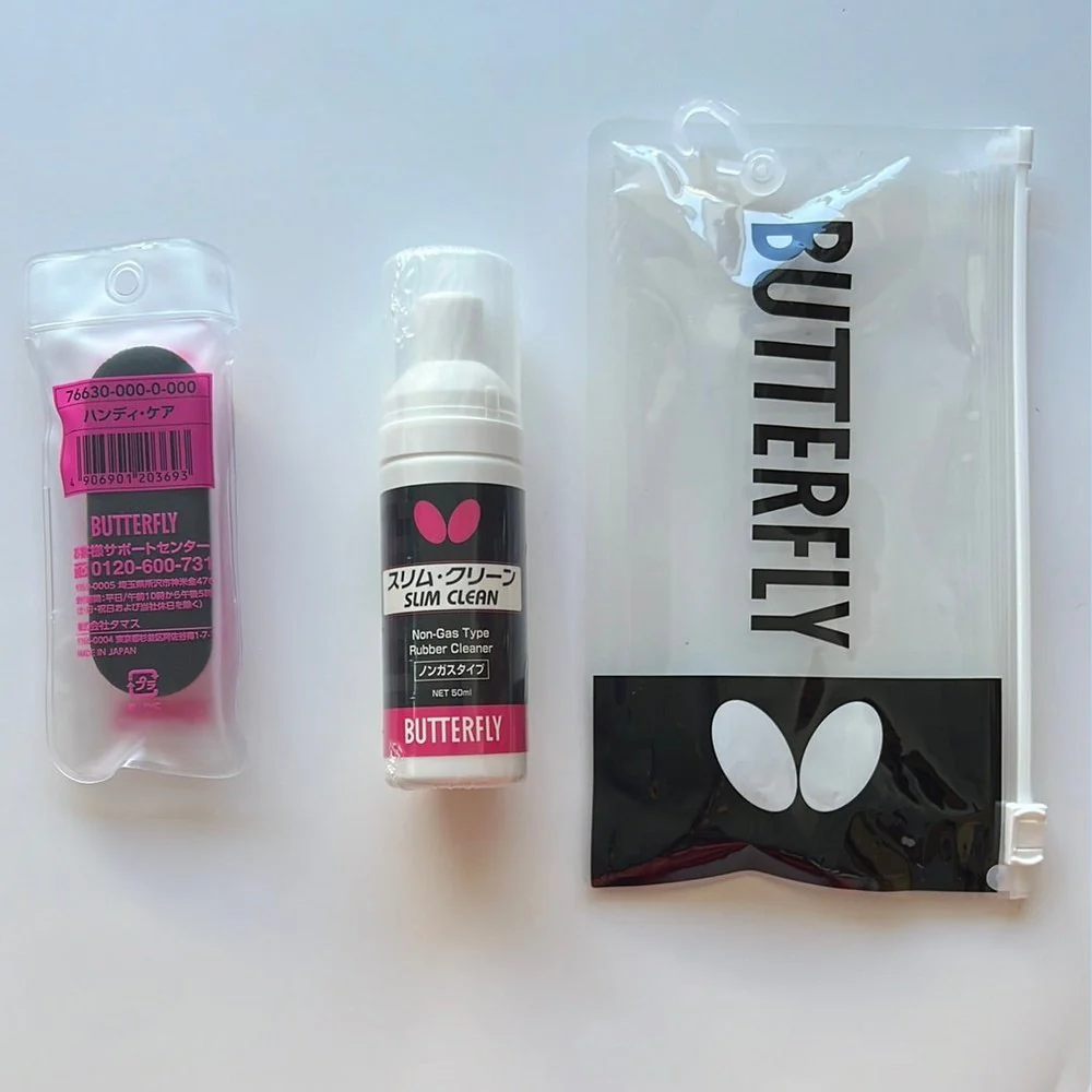 BUTTERFLY Paddle Rubber Care Set Slim Clean 50ml Non-Gas Type rubber cleaner free sponge - Image 3