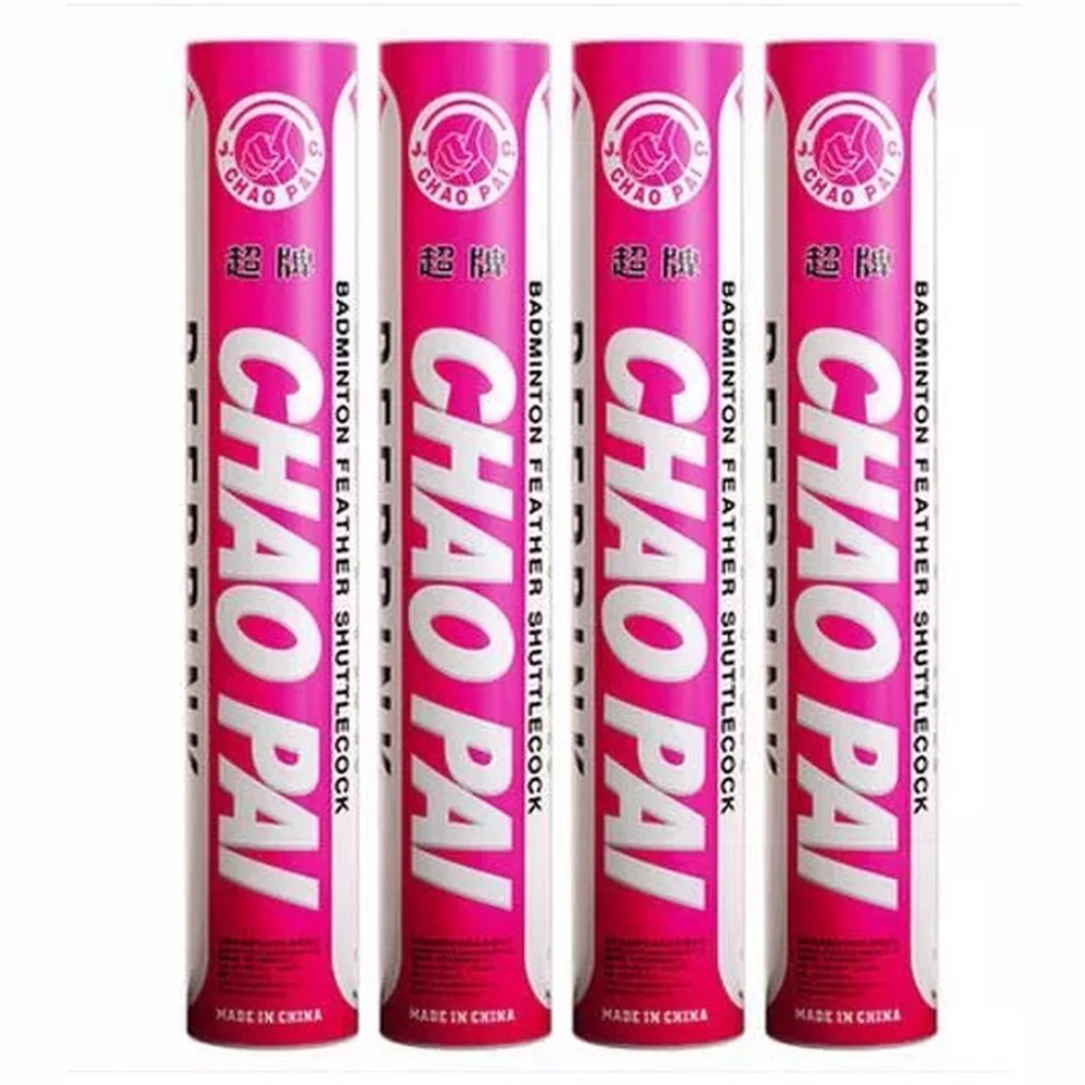 CHAOPAI 12 PCS Pink Chao Pai Goose Feather Badminton Shuttlecock - Image 3