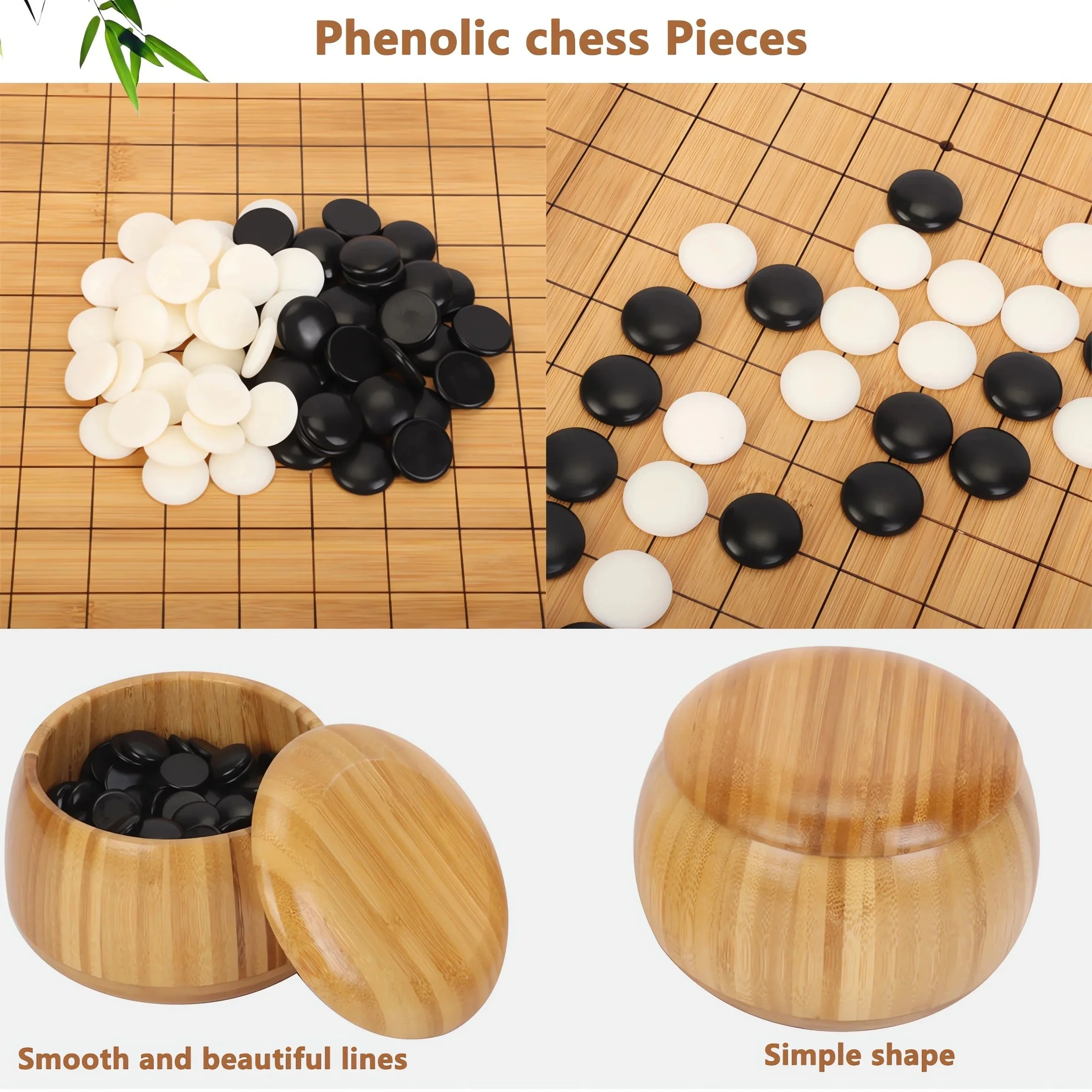 Chinese Weiqi Go Game Set WOOD Board - Image 2