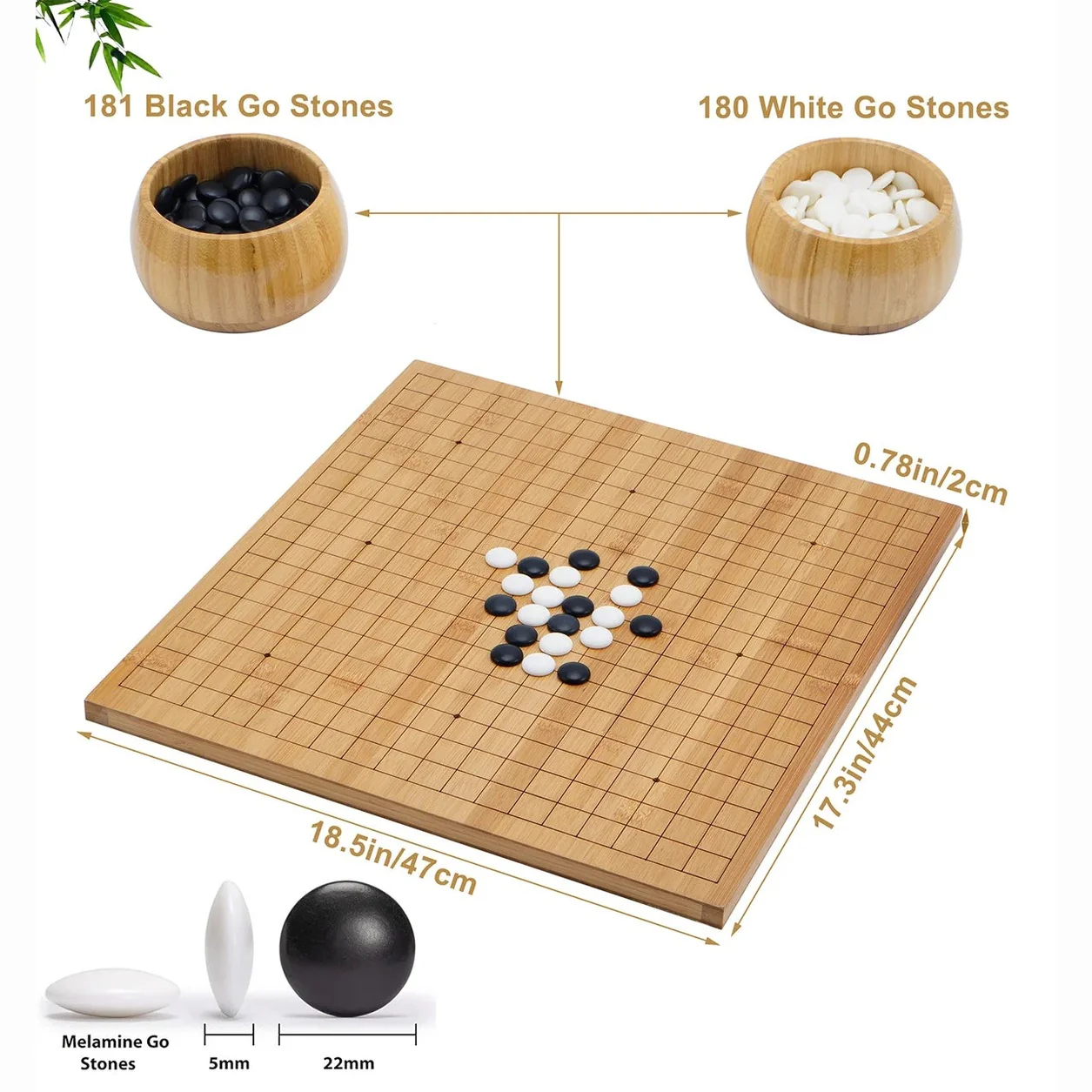Chinese Weiqi Go Game Set WOOD Board - Image 4