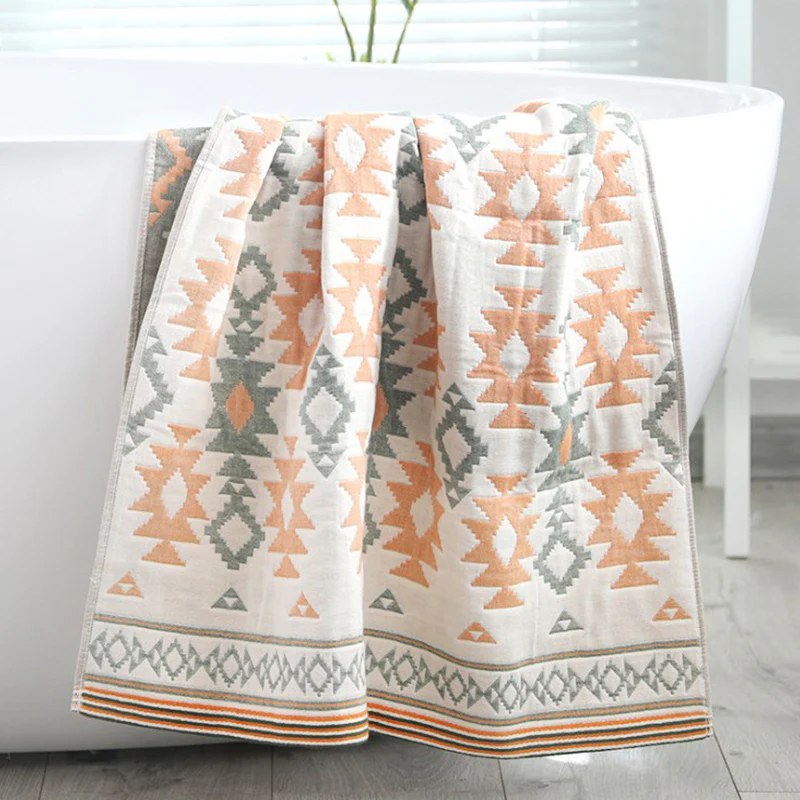 Cotton Gauze Bath Towel – 4-Layer Cotton, Absorbent, Quick-Dry, Large Size for Men & Women - Image 3