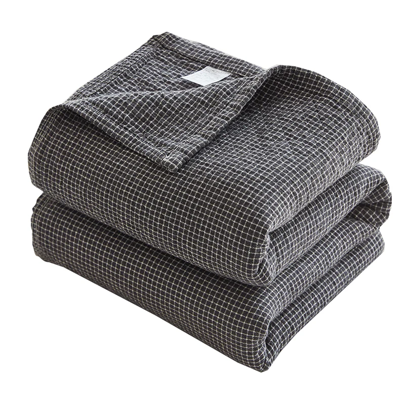 Cotton Gauze Blanket – 4-Layer Checkered, 100% Cotton, Lightweight Summer Throw for Single & Double Beds - Image 5