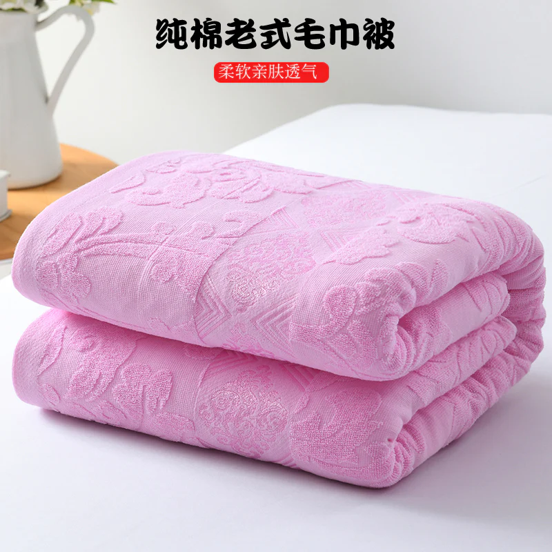 Cotton Terry Blanket – 100% Cotton, Lightweight, Breathable, Soft Summer Throw for Single Use - Image 10