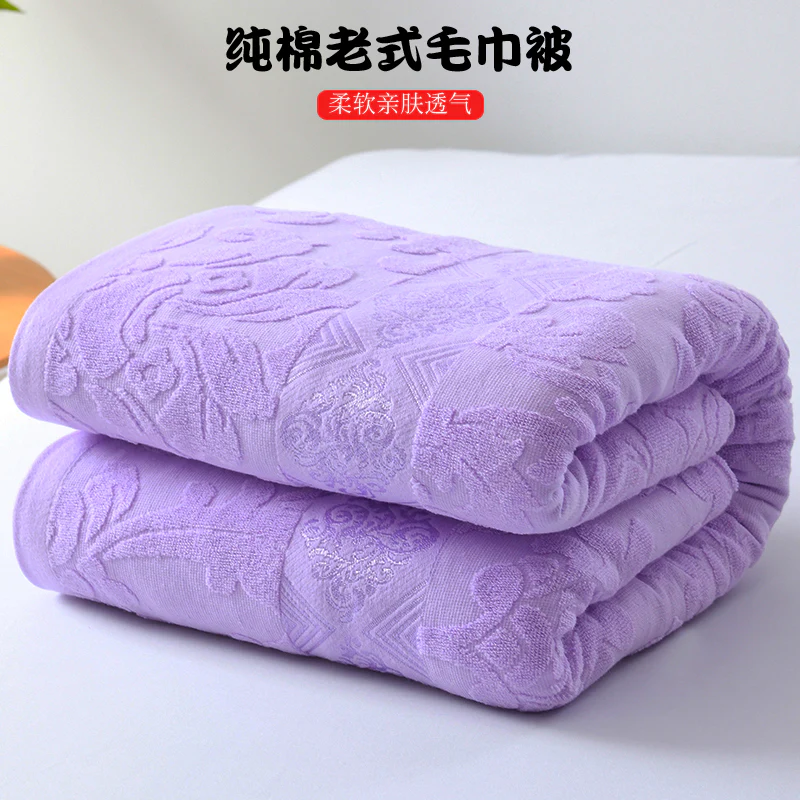 Cotton Terry Blanket – 100% Cotton, Lightweight, Breathable, Soft Summer Throw for Single Use - Image 3