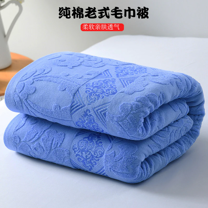 Cotton Terry Blanket – 100% Cotton, Lightweight, Breathable, Soft Summer Throw for Single Use - Image 5