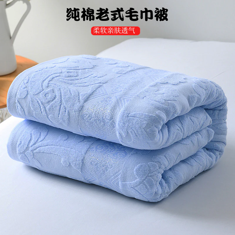 Cotton Terry Blanket – 100% Cotton, Lightweight, Breathable, Soft Summer Throw for Single Use - Image 6