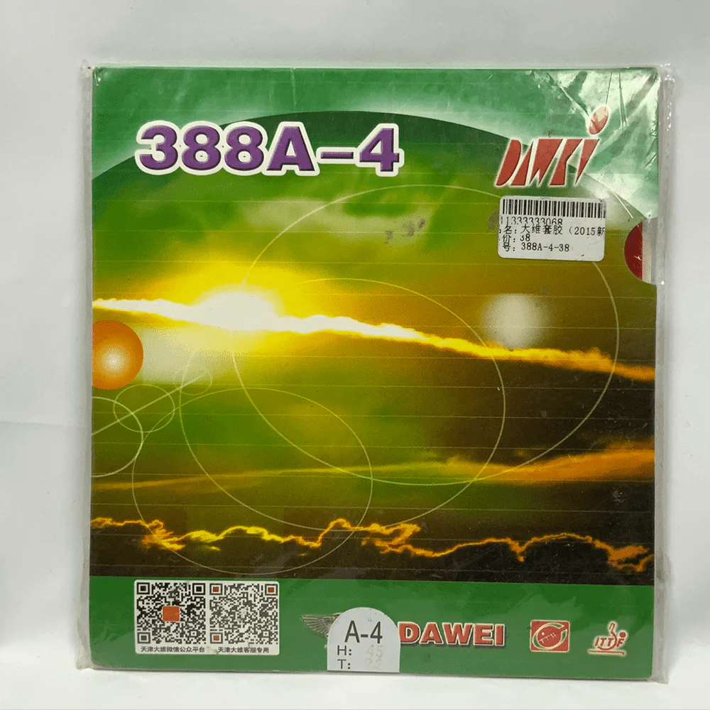 DAWEI 388A-4 with Speed and Spin Pips in Table Tennis Rubber - red