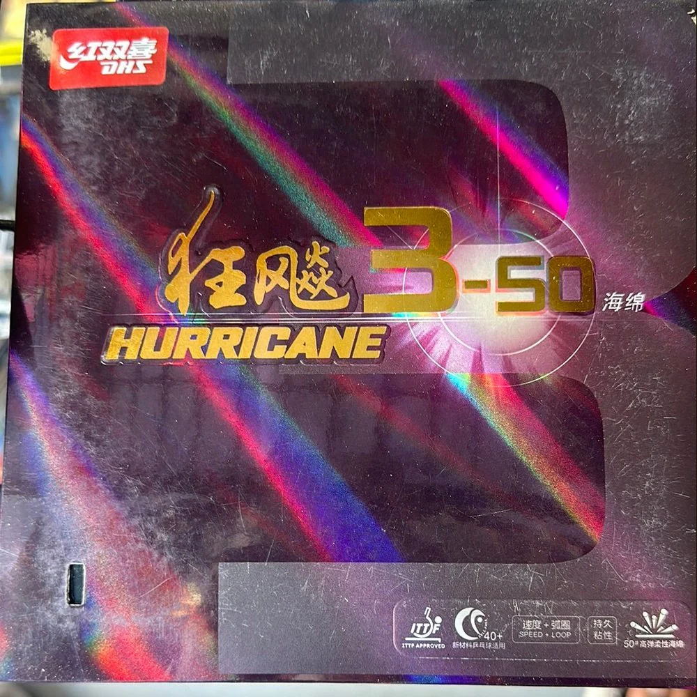 DHS Hurricane 3-50 Table Tennis Rubber - black