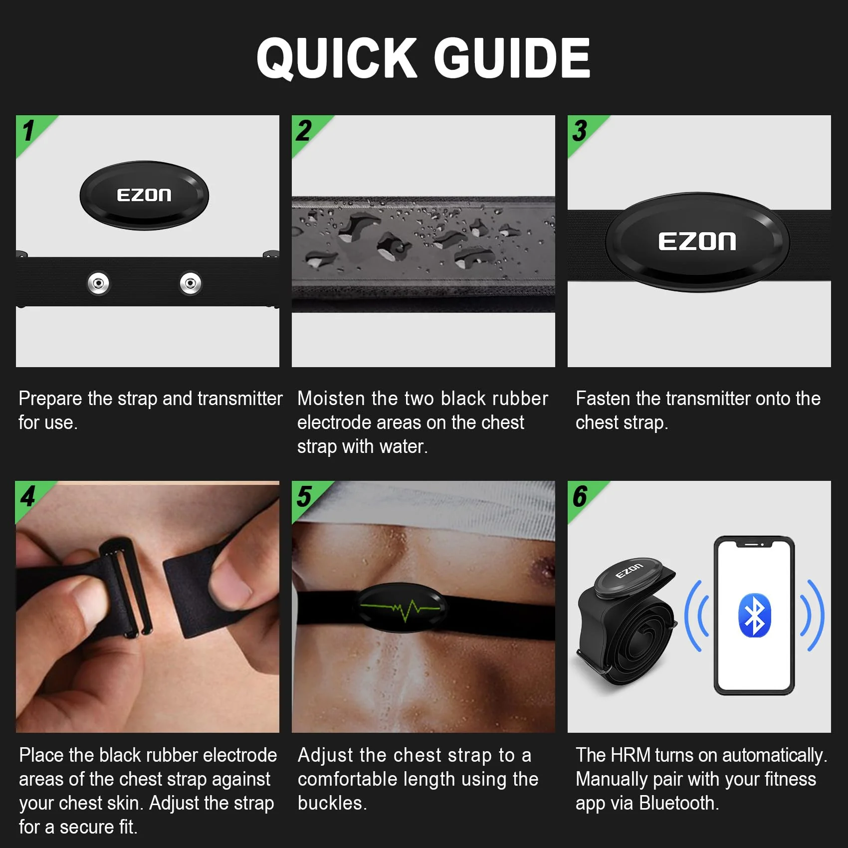 EZON C009 Pro Heart Rate Monitor | ANT+ & Bluetooth 5.1 | Waterproof | Wahoo Compatible - Image 7