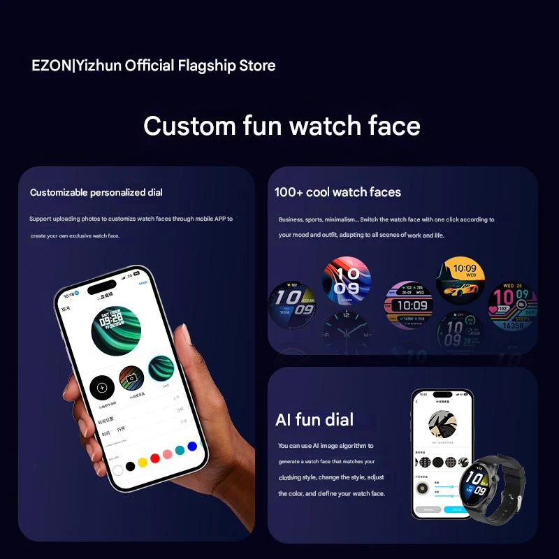 EZON Smartwatch Bluetooth Calls, Payment, Music, Heart rate, Sleep, Blood Oxygen, and Exercise S8 - Image 5