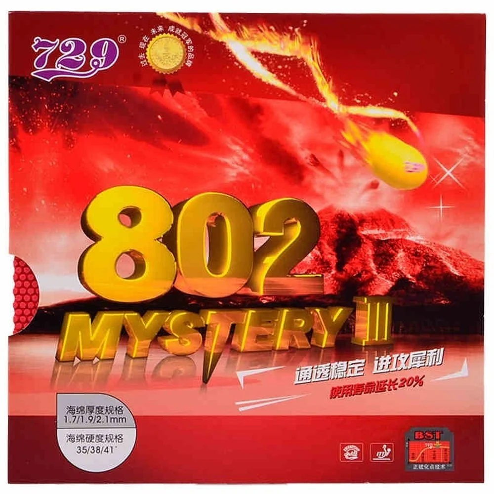 729 Friendship 729 802 Mystery3 Short pips-out Rubber/Sponge red / black Table Tennis
