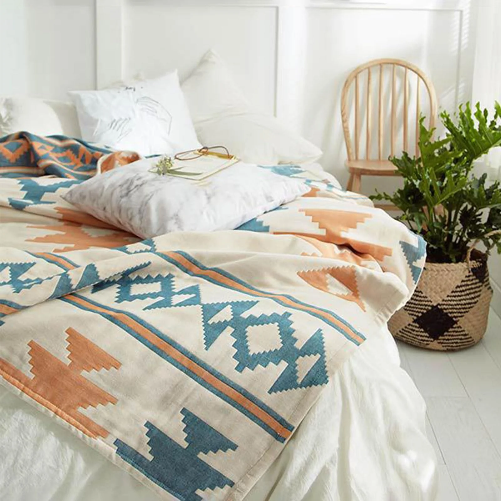 Gauze Cotton Towel Blanket – 100% Cotton, Soft, Lightweight, Summer Throw & Air-Conditioning Blanket - Image 6