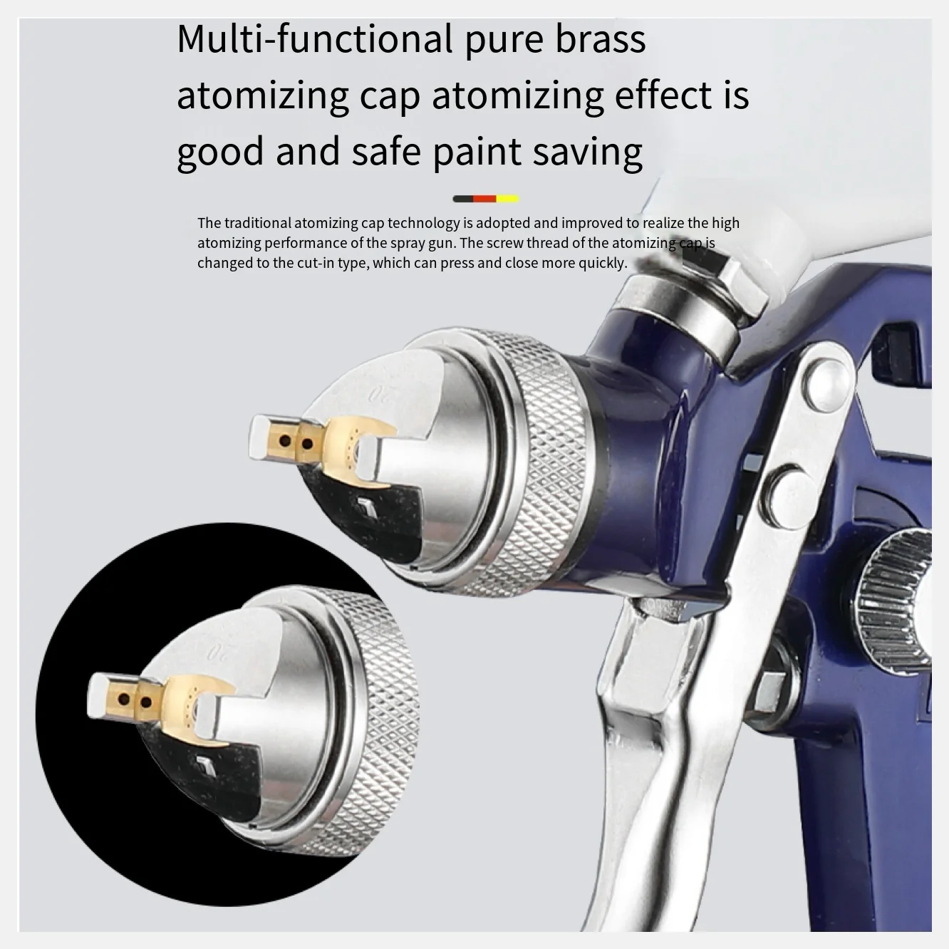 Gravity Paint Spray Gun – 100ml Aluminum Tank, Non-Drip Design, Model H2000 - Image 2