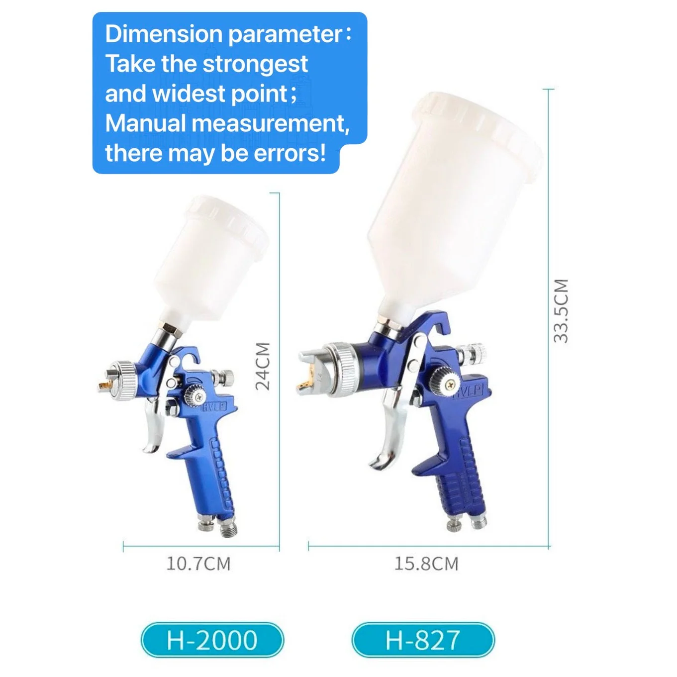 Gravity Paint Spray Gun – 100ml Aluminum Tank, Non-Drip Design, Model H2000 - Image 7