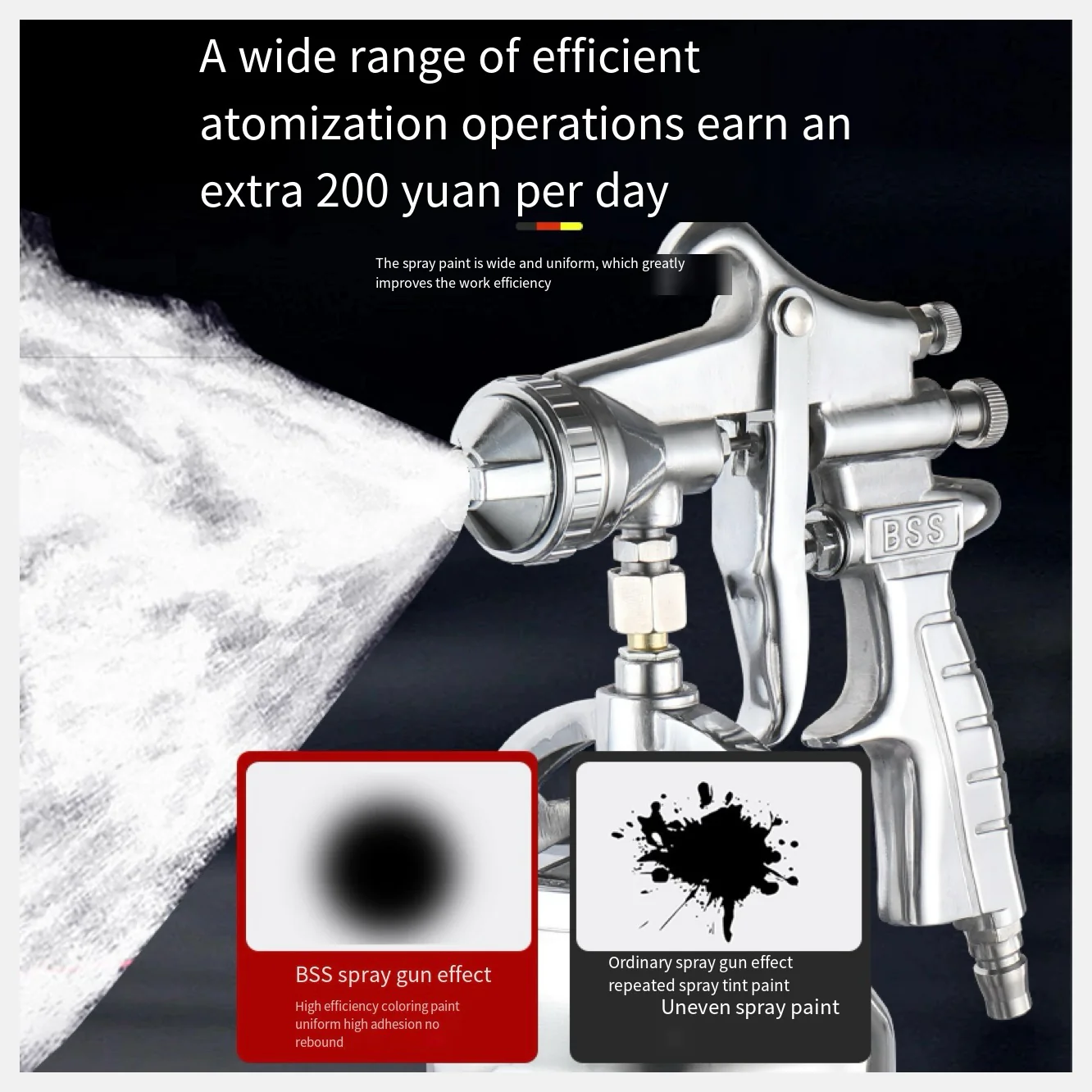 Handheld Pneumatic Paint Spray Gun – 2.0mm Nozzle, Suction Type, Model PQ 2 - Image 4