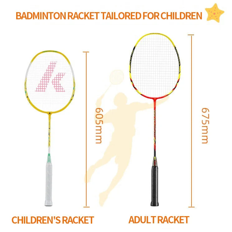 Kawasaki Happy Kids Badminton Racket Set Model 605. pink/yellow - Image 3