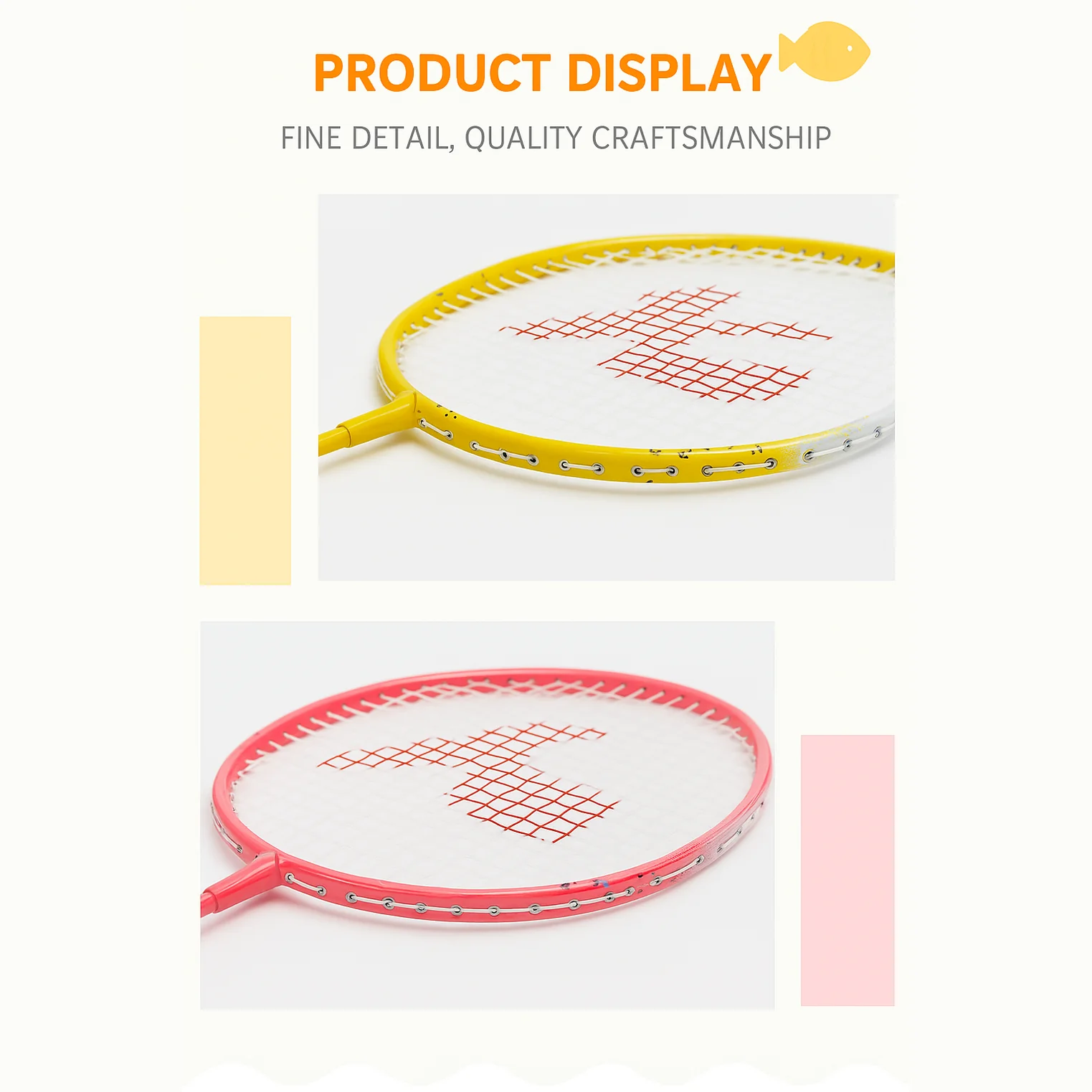 Kawasaki Happy Kids Badminton Racket Set Model 605. pink/yellow - Image 9