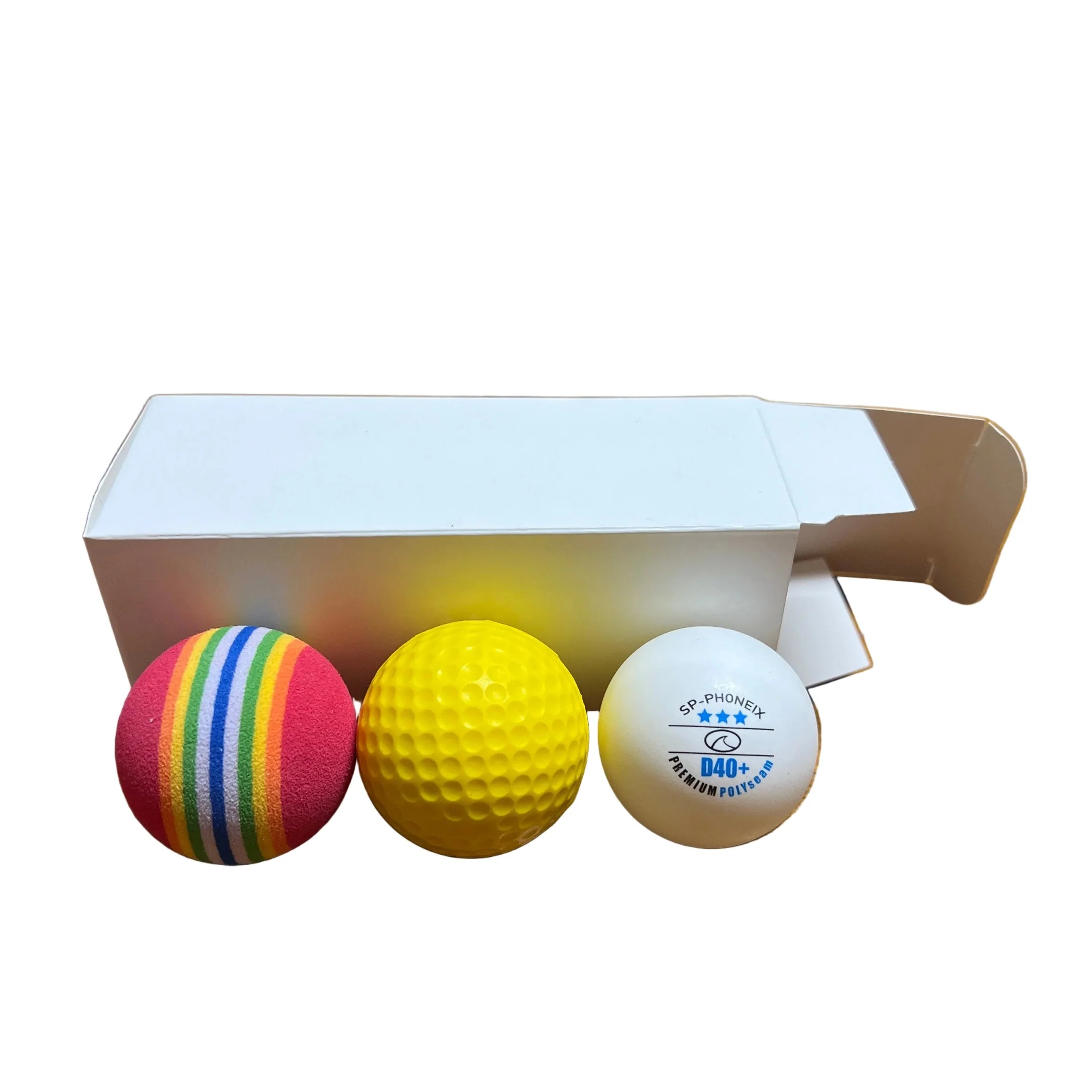 SPP Three different hardness levels of high-efficiency golf swing training balls, suitable for both indoor and outdoor use. 3PCS of various ball materials EVA ABC+ PU (random color matching at shipment) - Image 3