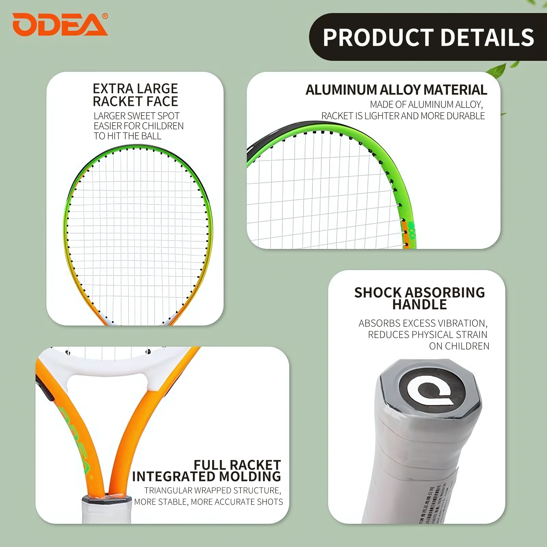 ODEA Junior Tennis Racquet Children Tennis Racket Light Kid Racket With Bag 17-25inch - Image 4