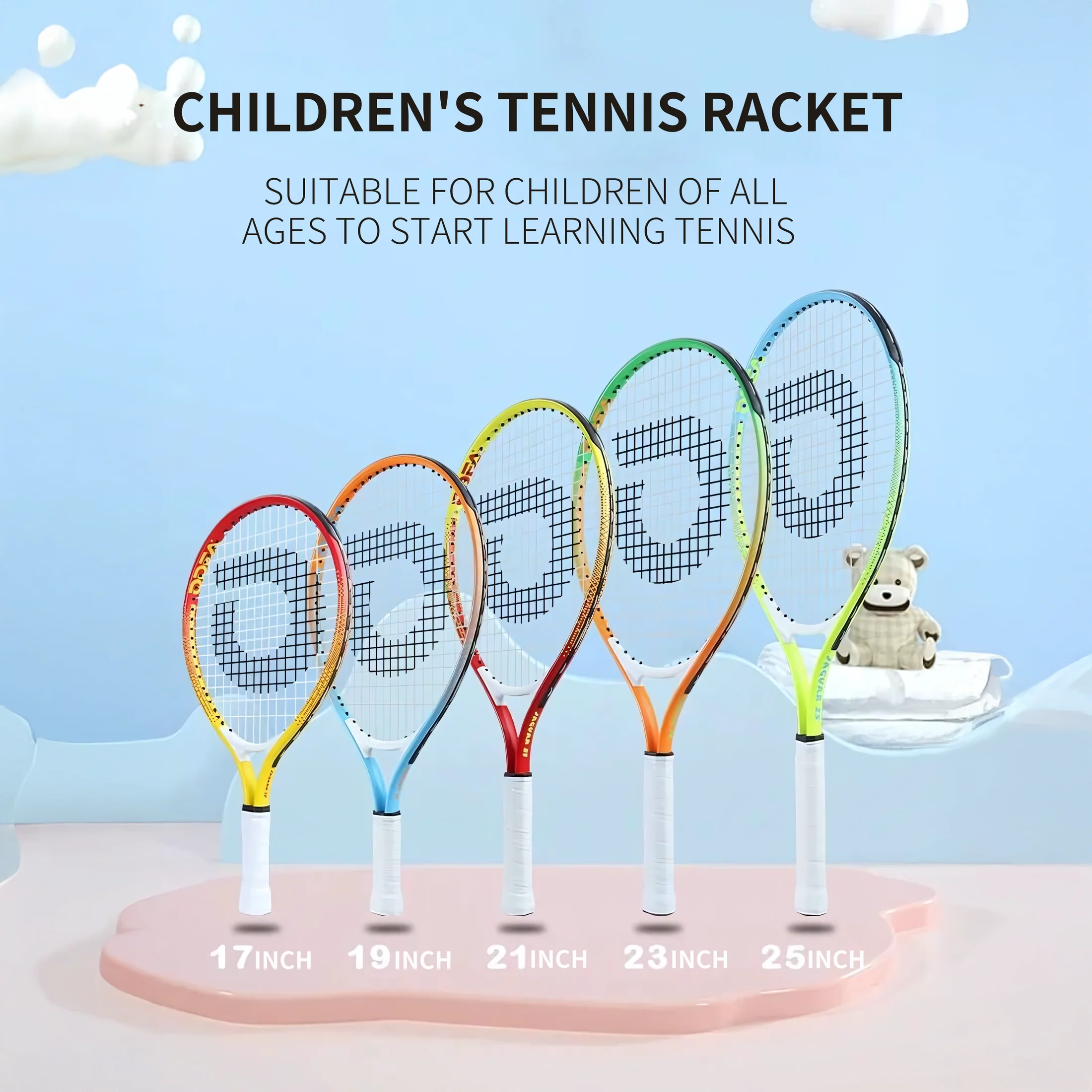 ODEA Junior Tennis Racquet Children Tennis Racket Light Kid Racket With Bag 17-25inch - Image 7