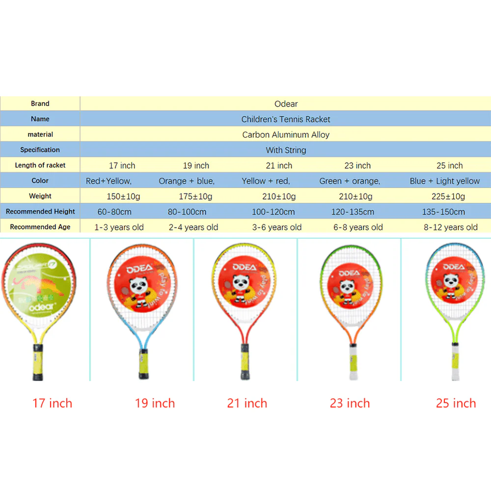 ODEA Junior Tennis Racquet Children Tennis Racket Light Kid Racket With Bag 17-25inch - Image 8